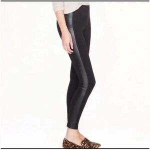 J.Crew Leather Tuxedo Stripe Pixie Black Pants Size 2